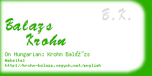 balazs krohn business card